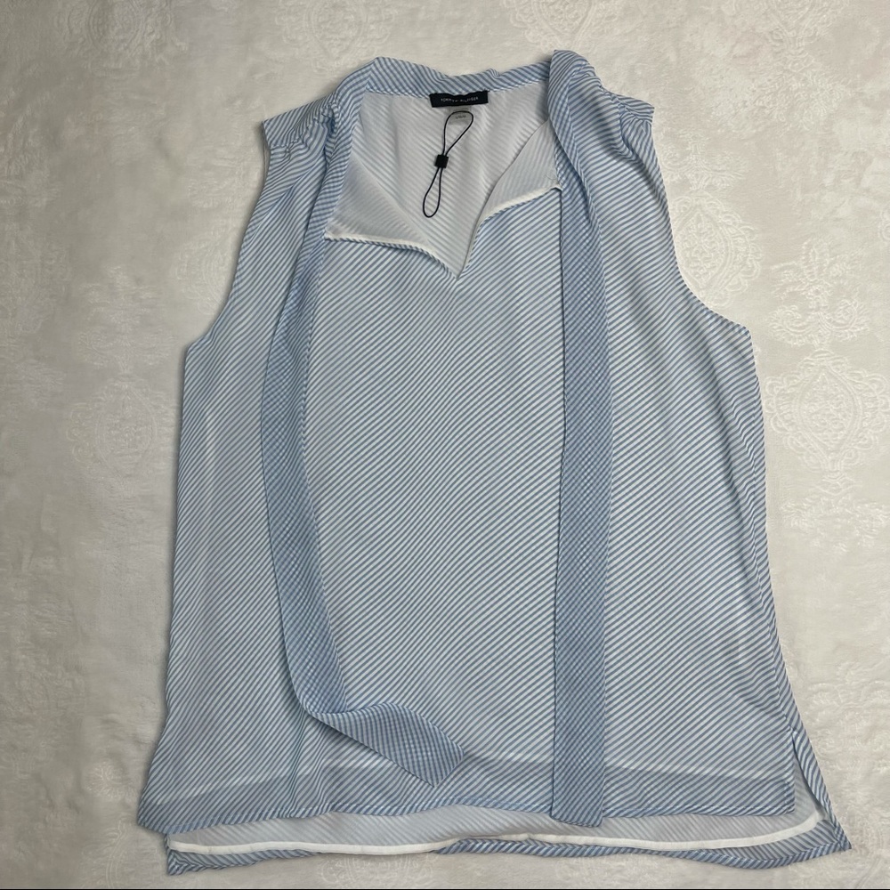 Tommy Hilfiger Sleeveless Tie Neck Top NWOT
